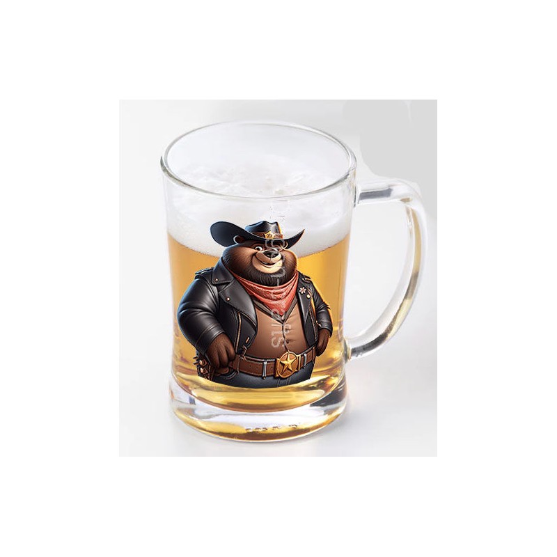 Glass Tankard - Cowboy(14)