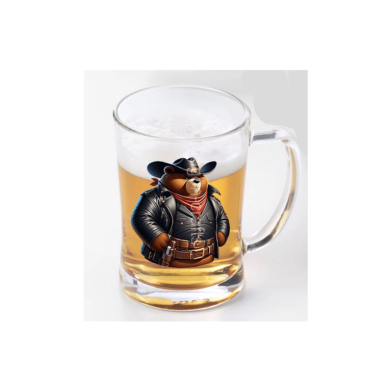 Glass Tankard - Cowboy(16) Glass Tankard - Cowboy(16)