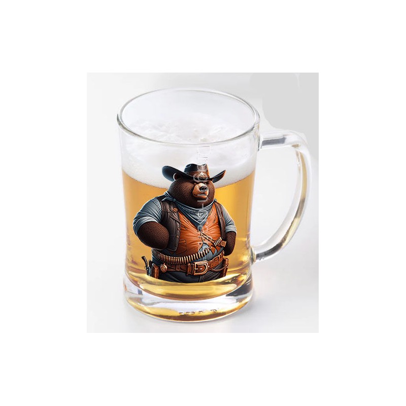 Glass Tankard - Cowboy(22)