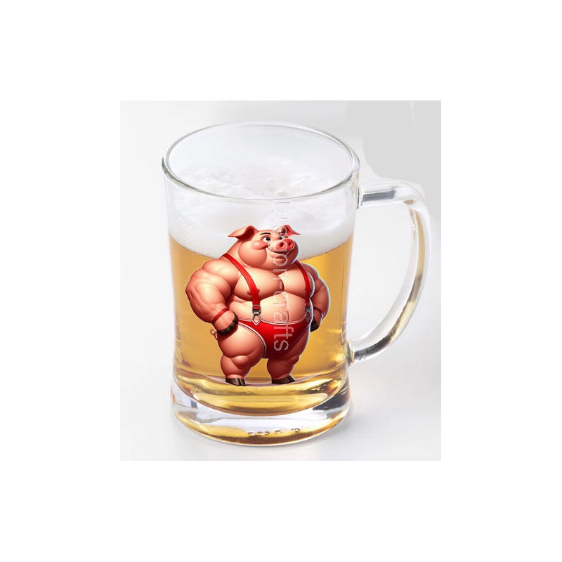 Glass Tankard - Pig(3) Glass Tankard - Pig(3)