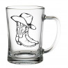 Glass Beer Tankard cowboy