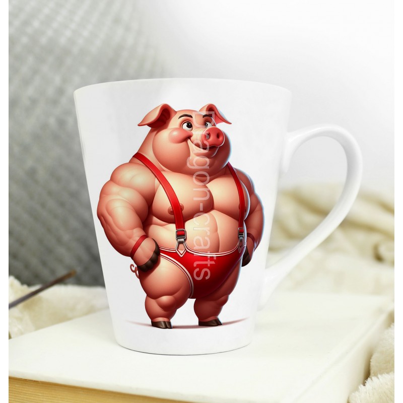 Short Latte Mug - Pig(3)