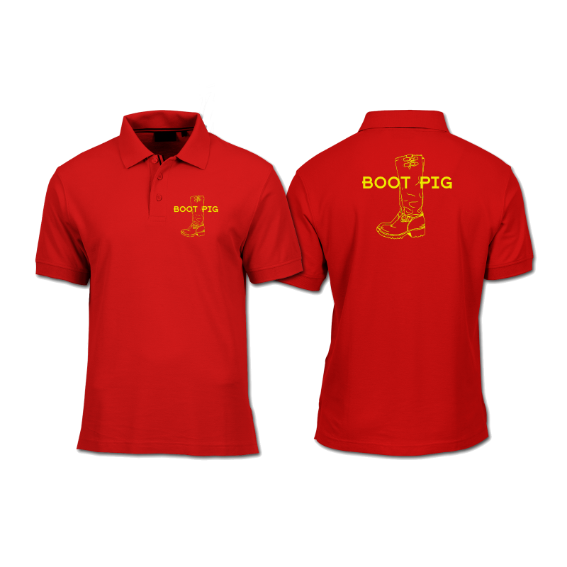 Polo Shirt Adult - VC - Front and Back  Print - Pig