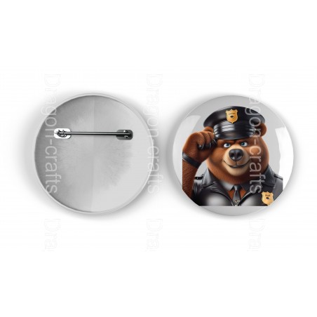 25mm Round Metal Badge - Cop (5)