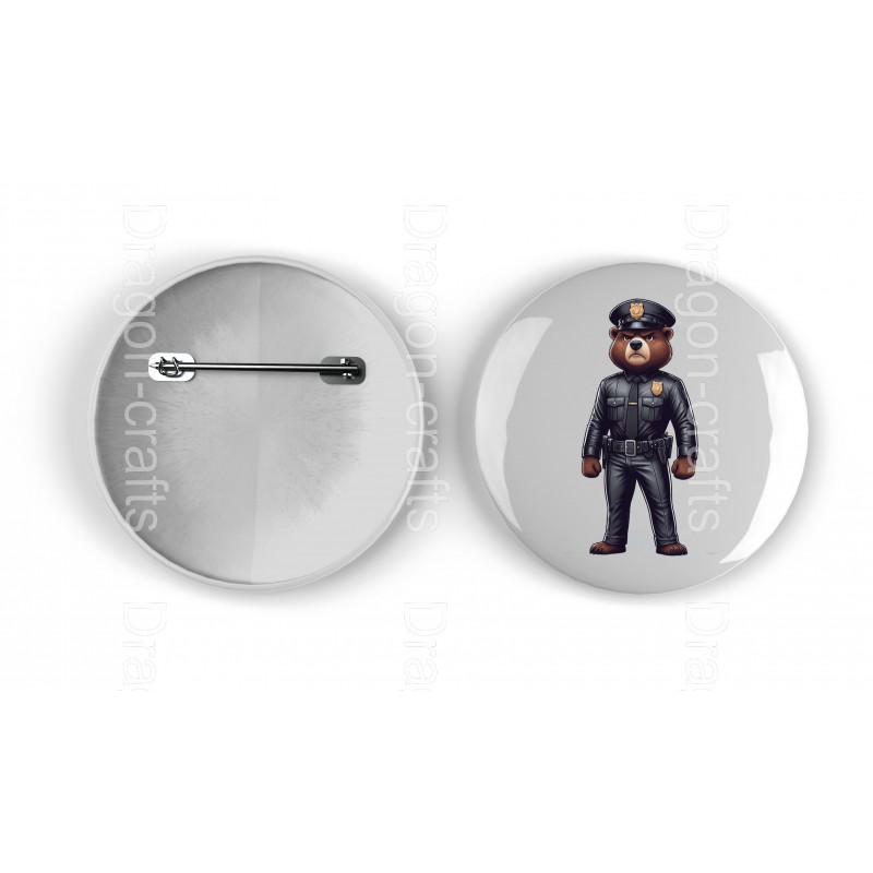 25mm Round Metal Badge - Cop (9)
