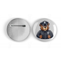 25mm Round Metal Badge - Cop (10)