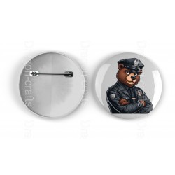 25mm Round Metal Badge - Cop (11)