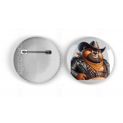 25mm Round Metal Badge - Cowboy(3)