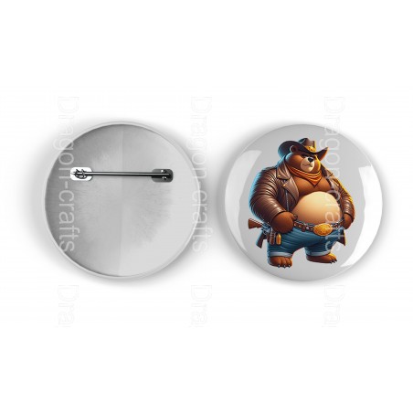 25mm Round Metal Badge - Cowboy(6)