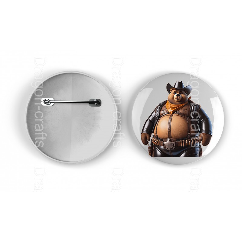 25mm Round Metal Badge - Cowboy(9)