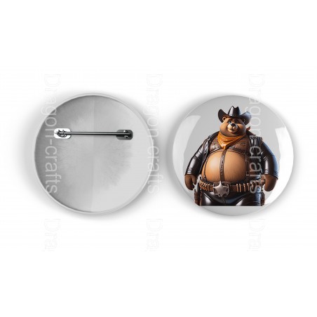 25mm Round Metal Badge - Cowboy(9)