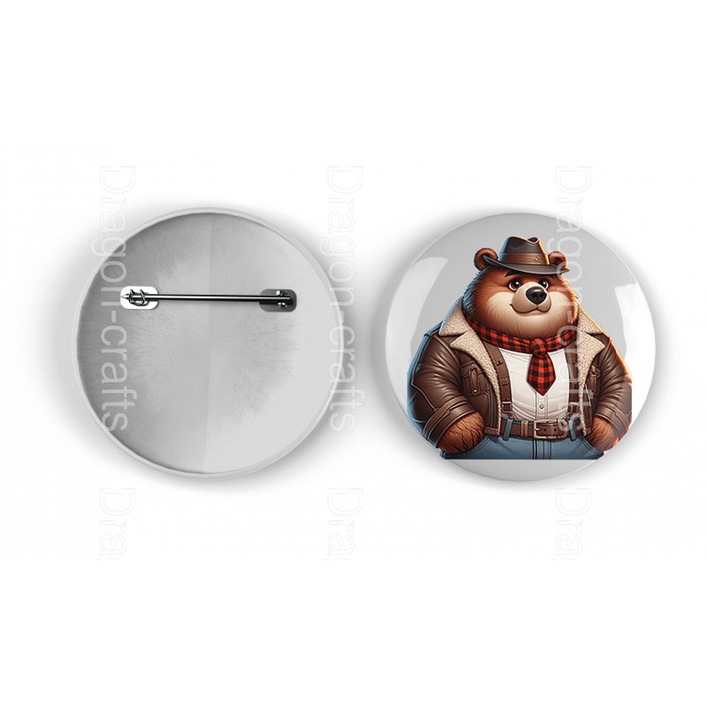 25mm Round Metal Badge - Cowboy(10)