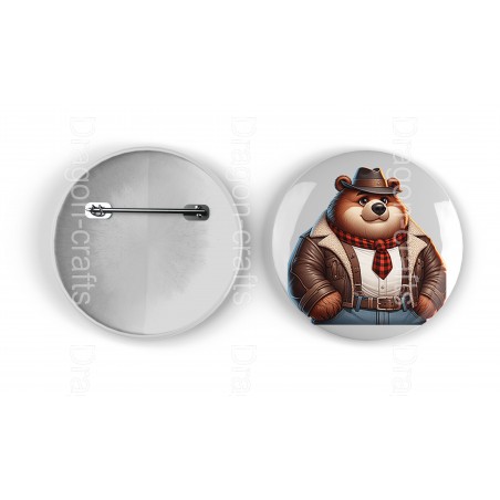 25mm Round Metal Badge - Cowboy(10)