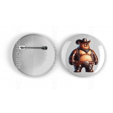 25mm Round Metal Badge - Cowboy(13)