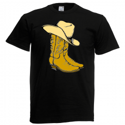 Adult General T-Shirt -boot - tan cowboy