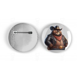 25mm Round Metal Badge - Cowboy(14)