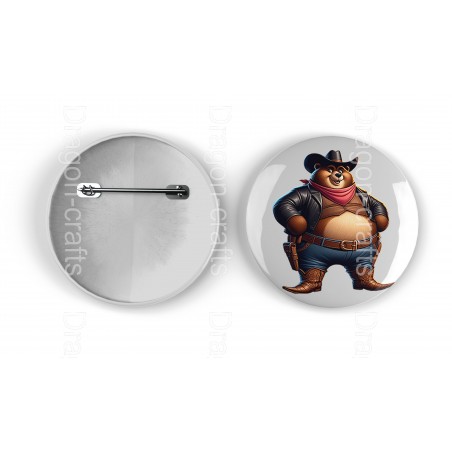 25mm Round Metal Badge - Cowboy(15)