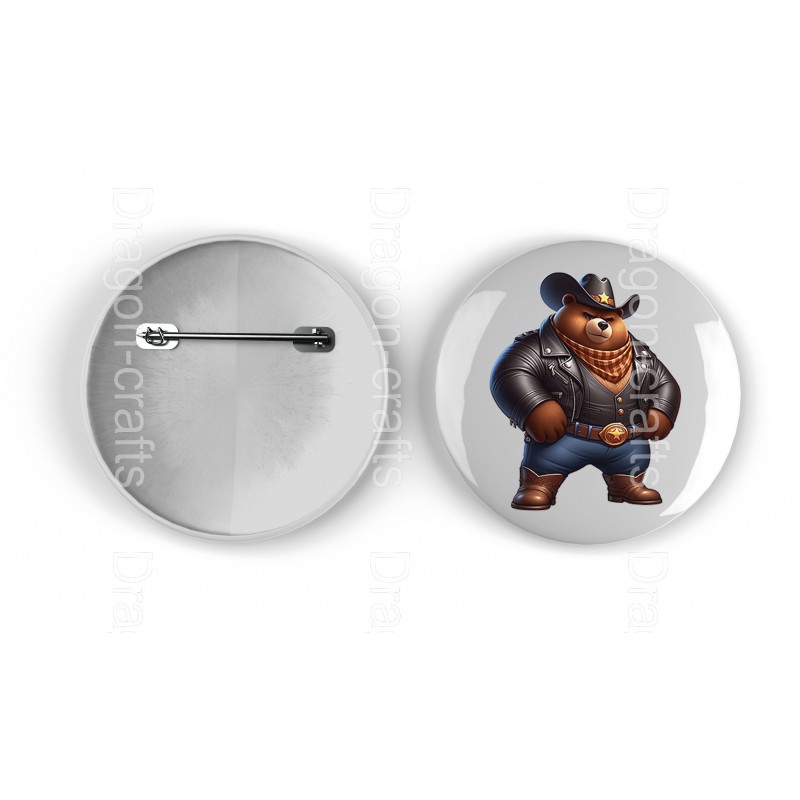 25mm Round Metal Badge - Cowboy(19)