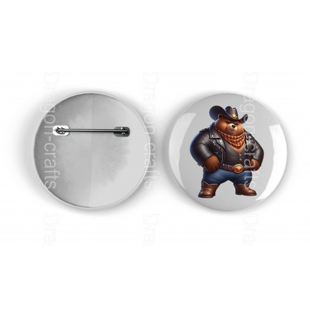 25mm Round Metal Badge - Cowboy(19)