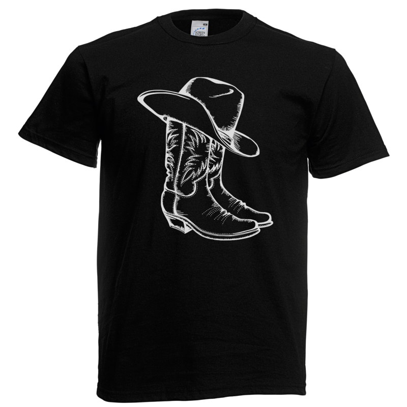 Adult General T-Shirt -boot - outline cowboy