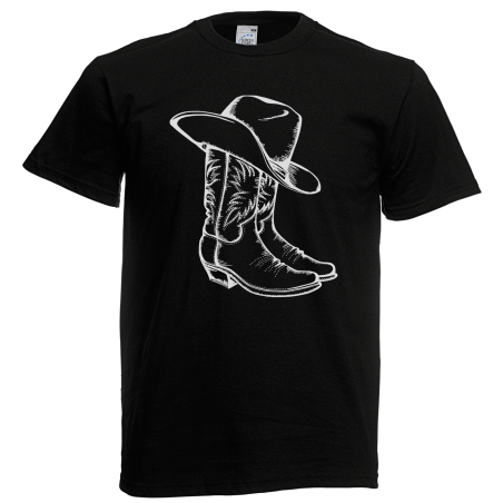 Adult General T-Shirt -boot - outline cowboy