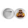 25mm Round Metal Badge - Leather (1)