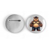 25mm Round Metal Badge - Leather (4)