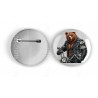 25mm Round Metal Badge - Leather (6)