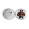 25mm Round Metal Badge - Leather (18)