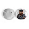 25mm Round Metal Badge - Leather (20)