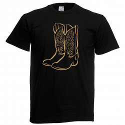 Adult General T-Shirt -boot - outline cowboy 2
