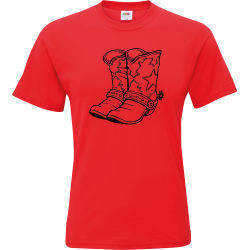 Adult General T-Shirt -boot - outline cowboy 3