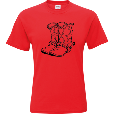 Adult General T-Shirt -boot - outline cowboy 3