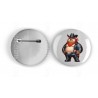 25mm Round Metal Badge - Leather (31)