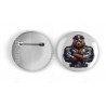 25mm Round Metal Badge - Leather (33)