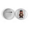 25mm Round Metal Badge - Leather (40)