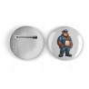 25mm Round Metal Badge - Leather (41)
