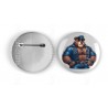 25mm Round Metal Badge - Leather (43)