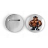 25mm Round Metal Badge - Leather (51)