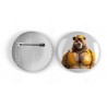 25mm Round Metal Badge - Leather (55)