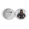 25mm Round Metal Badge - Leather (60)