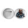 25mm Round Metal Badge - Leather (62)
