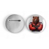 25mm Round Metal Badge - Leather (66)