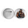 25mm Round Metal Badge - Leather (70)
