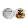 25mm Round Metal Badge - Leather (71)