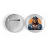 25mm Round Metal Badge - Leather (75)