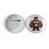 25mm Round Metal Badge - Leather (85)