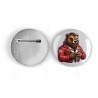 25mm Round Metal Badge - Leather (87)