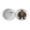 25mm Round Metal Badge - Leather (88)