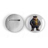 25mm Round Metal Badge - Leather (89)
